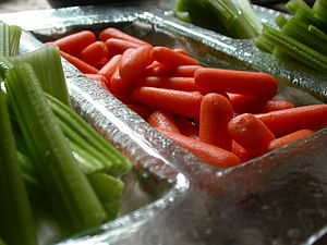 Crudités platter including carrots and celery
