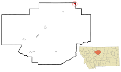 Location of Boneau, Montana