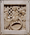 10th-century Ottonian ivory plaque depicting Christ receiving a church from Otto I