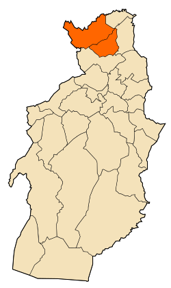 Mapa do distrito dentro da província de Tébessa