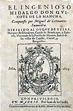 Bìa cuốn Đôn Kihôtê, xuất bản 1605