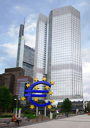 English: The European Central Bank. Notice a s...