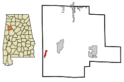 Location in Quận Fayette, Alabama