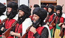 Moros y Cristianos festival in Pego, Alicante, 2016 Fila mora Al-Hagamba-Muza Moros i Cristians Pego.jpg