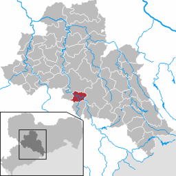 Läget för kommunen Flöha i Landkreis Mittelsachsen