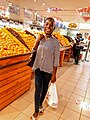 Happy shopper at the fruit store, ShopRite Ilorin