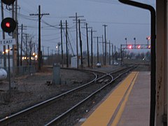 View down former CB&Q tracks towards Quincy. Trains to Quincy divert from the main line at this point.