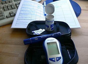 A kit used by a woman with gestational diabetes.