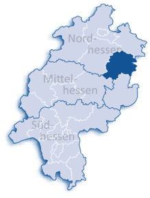 Poziția regiunii Districtul Hersfeld-Rotenburg (Hersfeld-Rotenburg)