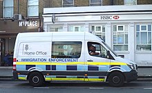 A Home Office Immigration Enforcement vehicle in north London Home Office Immigration Enforcement vehicle north Finchley.jpg