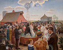 John Steuart Curry, Baptism in Kansas, 1926, Whitney Museum of Art, New York City, New York. John Steuart Curry, Baptism in Kansas, 1928 1 15 18 -whitneymuseum (40349039654).jpg