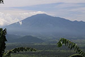 Lake Rawa, Mt. Karang (1778m asl.) behind (6282910576).jpg