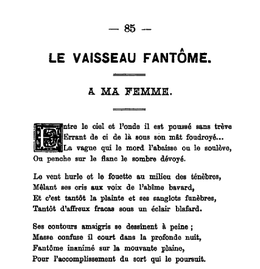 One of Alexandru Macedonski's poems, in L'Elan Litteraire (1885) Le Vaisseau fantome Macedonski L'Elan litteraire.PNG