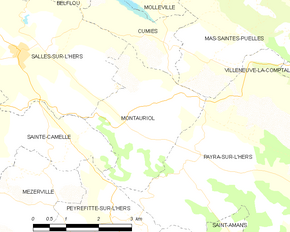 Poziția localității Montauriol