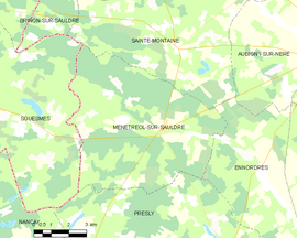 Mapa obce Ménétréol-sur-Sauldre