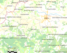 Mapa obce Vanxains