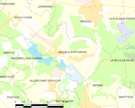 Mapa obce Bailleul-sur-Thérain