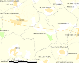 Mapa obce Berles-Monchel