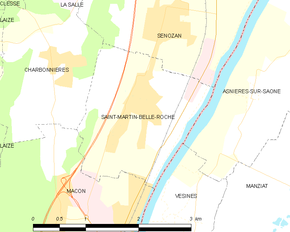 Poziția localității Saint-Martin-Belle-Roche