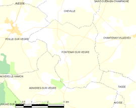 Mapa obce Fontenay-sur-Vègre