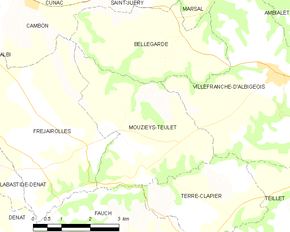 Poziția localității Mouzieys-Teulet