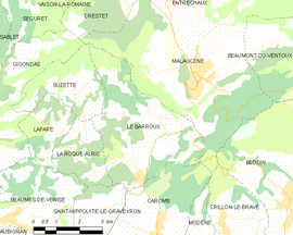 Mapa obce Le Barroux