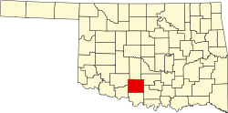 map of Oklahoma highlighting Stephens County