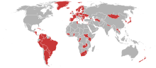 Countries where parental child corporal punishment is outlawed.
The views on child corporal punishment vary around the world. In most countries parental corporal punishment is not considered a form of domestic violence (if not excessive), but some countries, mostly in Europe and Latin America, have made any form of child corporal punishment illegal. Map of domestic corporal punishment abolition.svg