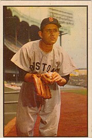 Mel Parnell started four Opening Day games for the Red Sox, all in the 1950s. Mel Parnell 1953 Bowman.jpg