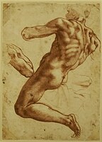 Estudio del hombre desnudo, de Miguel Ángel