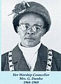 The first Female Mayor of the republic of Botswana Mrs G Dambo