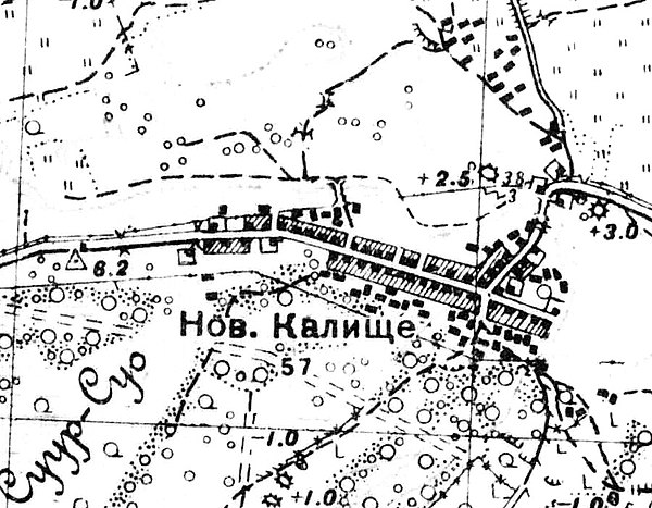 План деревни Новое Калище. 1938 год