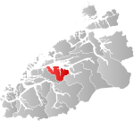 Mapa do condado de Møre og Romsdal com Vestnes em destaque.