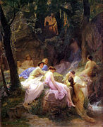 「オルペウスの歌を聴くニンフたち」(1853)