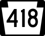 Pennsylvania Route 418 marker