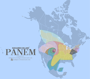 A map of the fictional nation of Panem from Su...