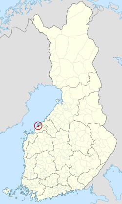 Расположение Якобстада в Финляндии
