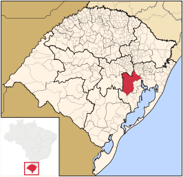 Ligging van de Braziliaanse microregio São Jerônimo in Rio Grande do Sul