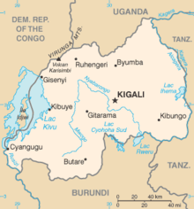 Lago Kivu formas parton de limo de Ruando kaj Kongo Kinŝasa