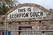 Scorpion Gulch sign taken during construction.