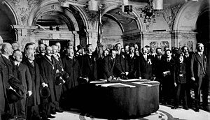 Sir Edward Carson signing the Solemn League and Covenant Sir Edward Carson signing the Ulster Covenant.jpg