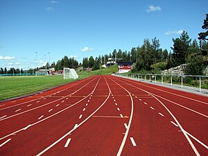 English: Athletics tracks at Skyttis IP in Örn...