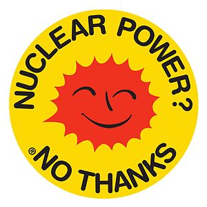 Anti nuclear power movement's Smiling Sun logo...