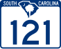 South Carolina Highway 121 marker