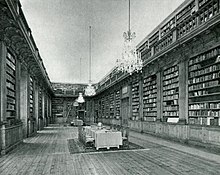 Innenansicht der Bernadotte-Bibliothek (1960er-Jahre)