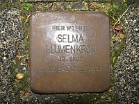 der Stolperstein für Selma Blumenkron