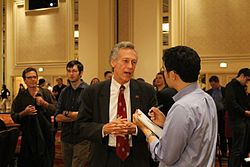 Virgil Goode answering questions.