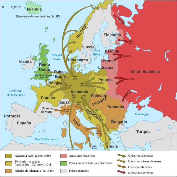 Map Of Europe Wwii