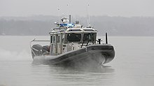 A U.S. Customs and Border Protection boat patrolling the waterways around Washington, D.C. prior to the inauguration of Donald Trump 170117-SAFE-Boat-Patrol-GF-573 (32224875122).jpg