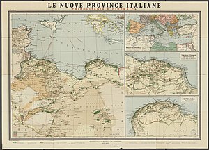 Italian Libya in 1912 1912 map - Le nuove province Italiane - Tripolitania e Cirenaica.jpg